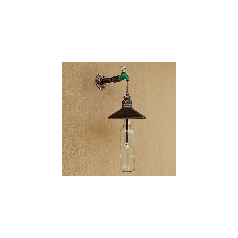 Iron Pipe Retro Bar Hotel Decoration Pipe Bottle Wall Lamp