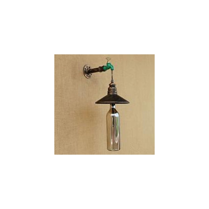 Iron Pipe Retro Bar Hotel Decoration Pipe Bottle Wall Lamp