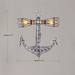 Vintage Industrial Wall Lights Wood Boat Anchor Shape Creative Restaurant Cafe Bar Decoration lighting