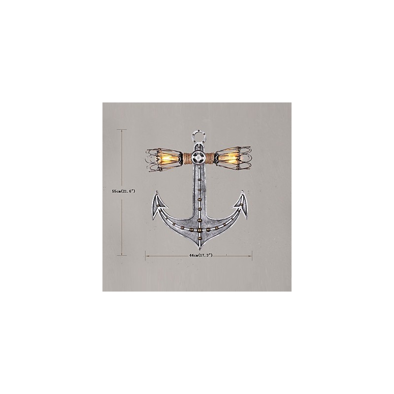 Vintage Industrial Wall Lights Wood Boat Anchor Shape Creative Restaurant Cafe Bar Decoration lighting