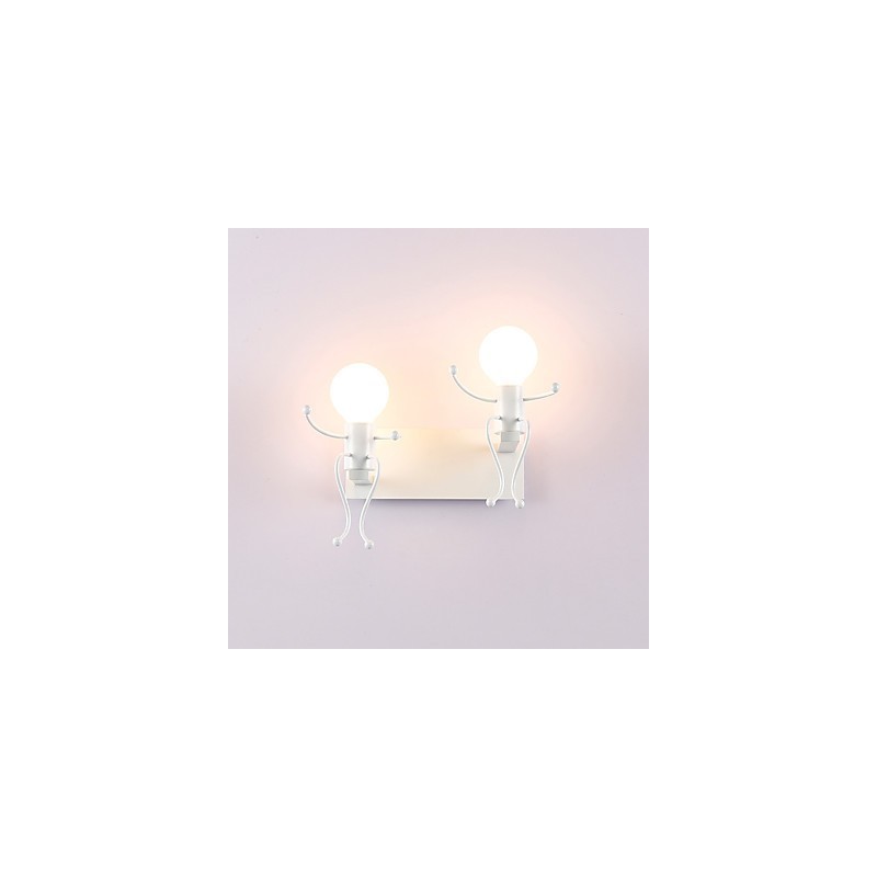 Robot shape Vintage Metal Industrial Loft Rustic Wall Sconce Bar Cafe Entry Hallway Wall Lamp Black White Optional