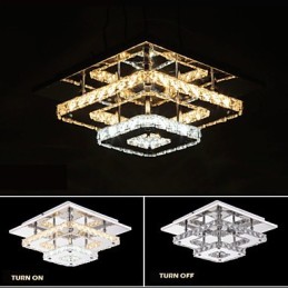 Crystal Ceiling Lamps Flush Mount Clear or Amber K9 for Indoor CE