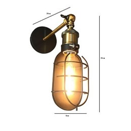 Vintage Black Metal Loft Wall Lamps Living Room Dining Room Hallway Cafe Bars Bar Wall Lamp