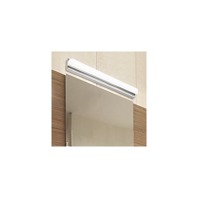 Integrated Modern Contemporary Chrome Feature for Ambient Light Bathroom Lighting Wall Light