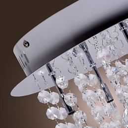 Modern Contemporary Crystal Chrome Metal Flush Mount