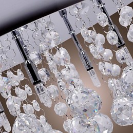 Modern Contemporary Crystal Chrome Metal Flush Mount