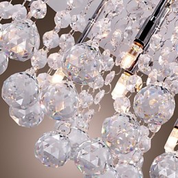 Modern Contemporary Crystal Chrome Metal Flush Mount