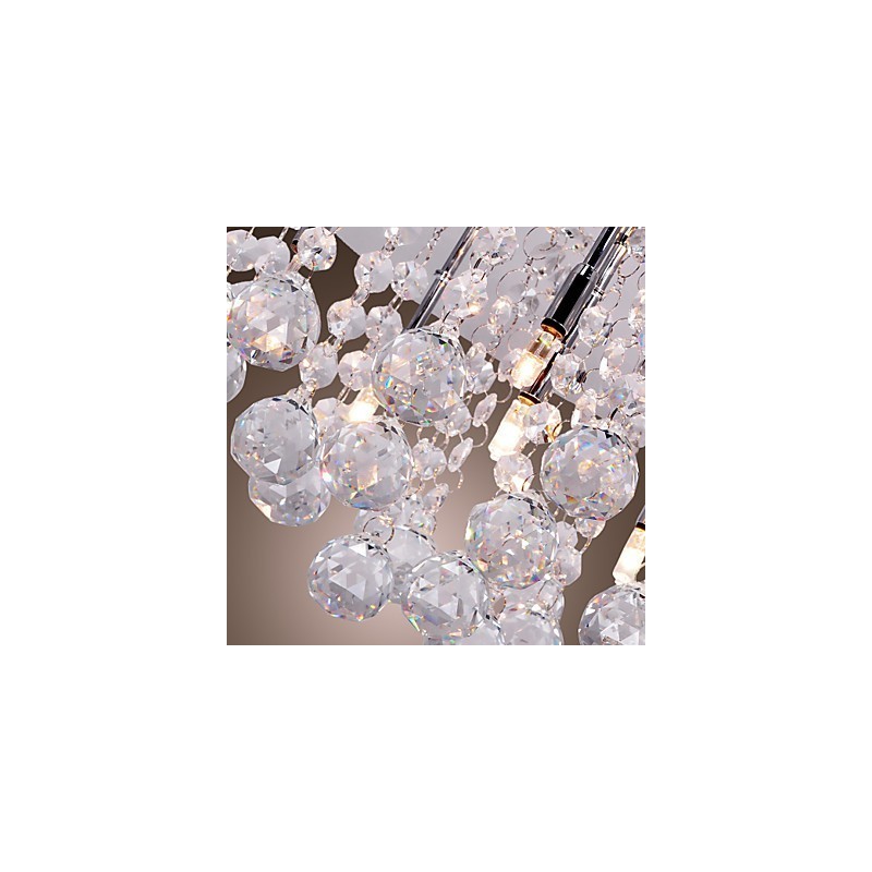 Modern Contemporary Crystal Chrome Metal Flush Mount