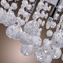 Modern Contemporary Crystal Chrome Metal Flush Mount