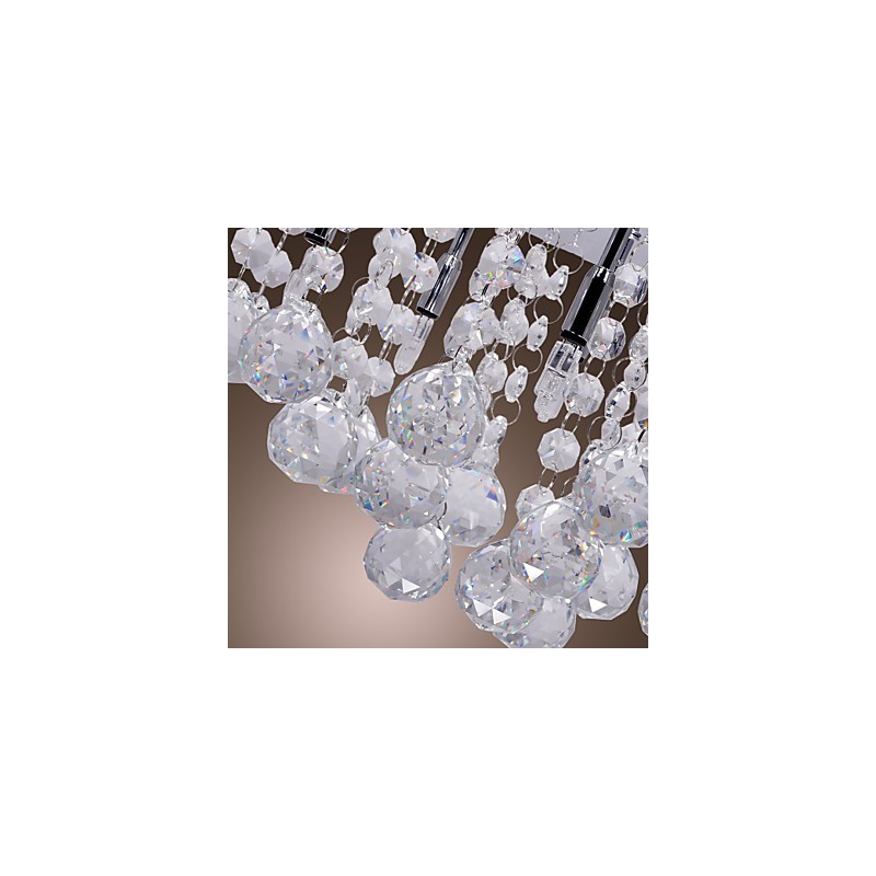 Modern Contemporary Crystal Chrome Metal Flush Mount