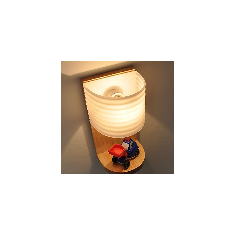 Simple Wall Lamp Bedside Desk Lamp With Glass Shade and Solid Wood for Bedroom Dresser Living Room Baby Room College Dorm Coffee Table Bookcas