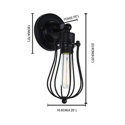 Painted Steel Wall Lamp Dumb Black American Coffee Decoration Retro Wall Light Lightsaber Lamp On Wall