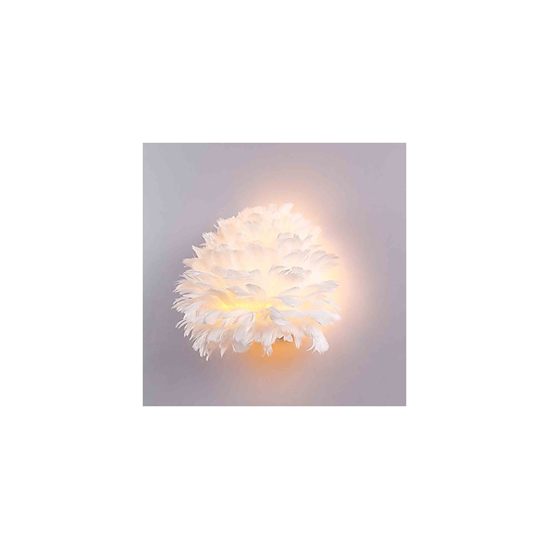 Feather Wall Lights Modern Contemporary Bedroom Hotel Wall Sconces E14