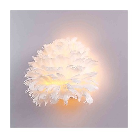 Feather Wall Lights Modern Contemporary Bedroom Hotel Wall Sconces E14