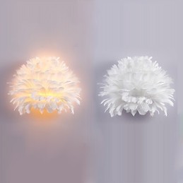 Feather Wall Lights Modern Contemporary Bedroom Hotel Wall Sconces E14