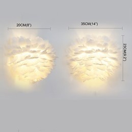 Feather Wall Lights Modern Contemporary Bedroom Hotel Wall Sconces E14