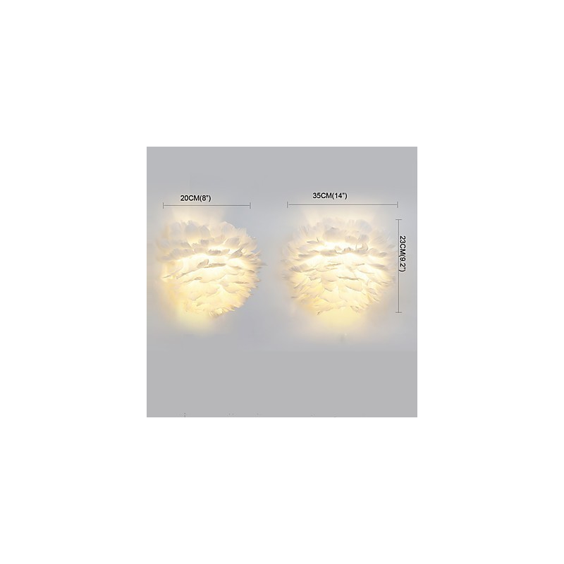 Feather Wall Lights Modern Contemporary Bedroom Hotel Wall Sconces E14