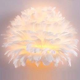 Feather Wall Lights Modern Contemporary Bedroom Hotel Wall Sconces E14
