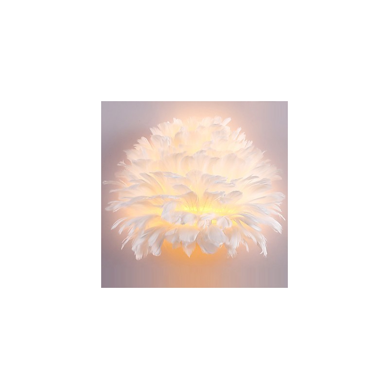 Feather Wall Lights Modern Contemporary Bedroom Hotel Wall Sconces E14