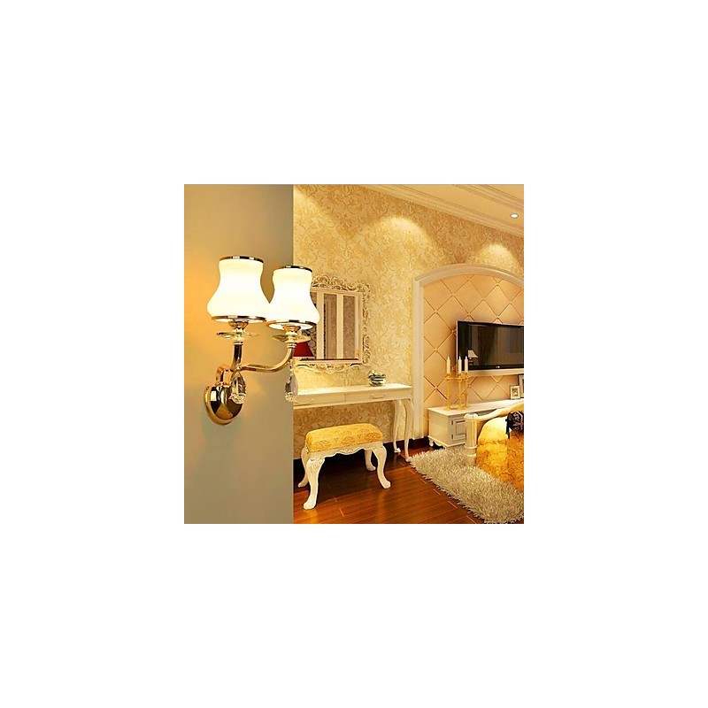 Modern Contemporary Electroplated Feature for Crystal Mini Style Eye Protection Wall Lights