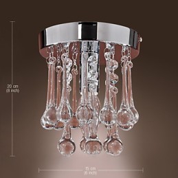 Modern Contemporary Crystal Mini Style Chrome Flush Mount