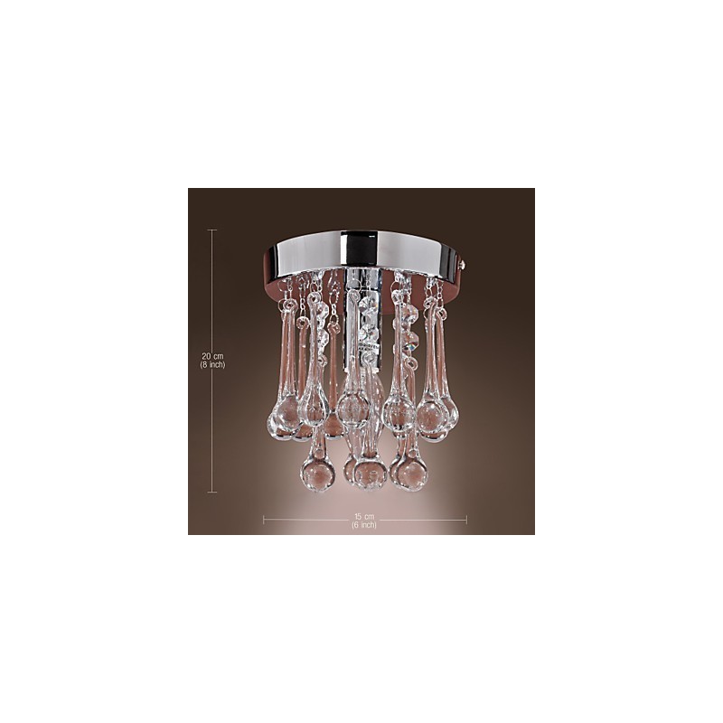 Modern Contemporary Crystal Mini Style Chrome Flush Mount