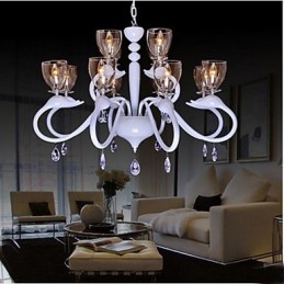European Style Crystal Droplight Individuality Creative Swan 12 Light Chandelier