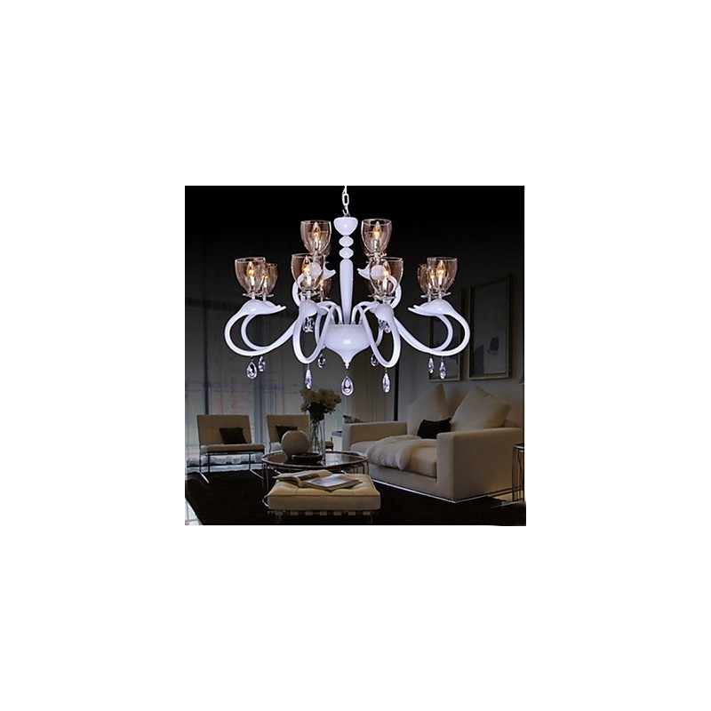 European Style Crystal Droplight Individuality Creative Swan 12 Light Chandelier