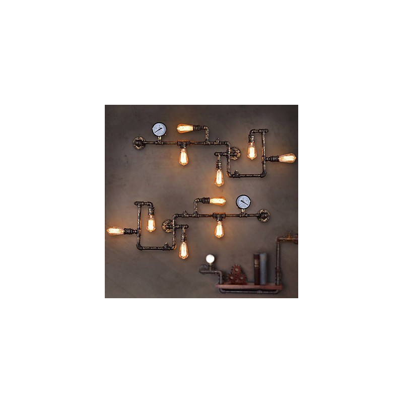Loft Industrial Wall Lamps Antique Edison Wall lights with Bulbs Vintage Pipe Wall Lamp for Living Room Lighting