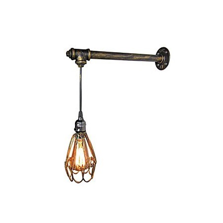 Loft vintage wall sconce lamp restaurant cafe corridor bar Iron Cage wall lamp industry Iron pipe lighting