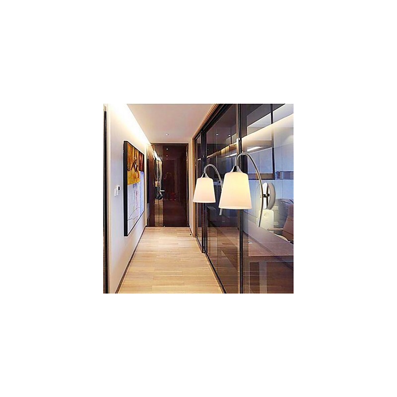 Modern Minimalist Glass Bedside Aisle Hotel Room Wall Lamp