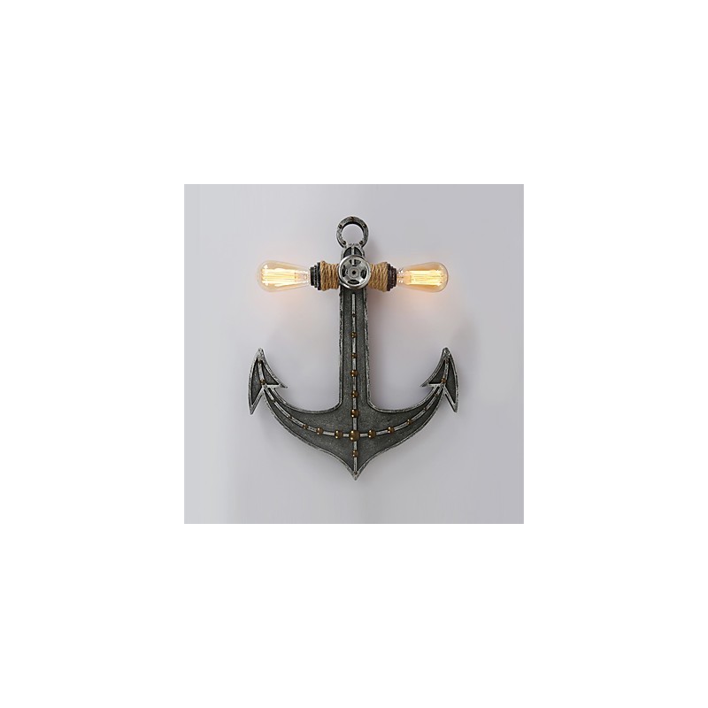Vintage Industrial Wall Lights Wood Boat Anchor Shape Creative Restaurant Cafe Bar Decoration lighting