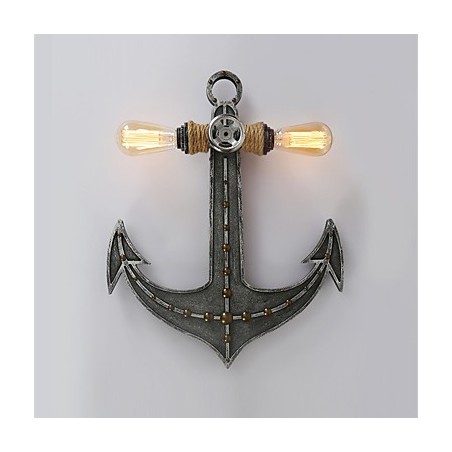 Vintage Industrial Wall Lights Wood Boat Anchor Shape Creative Restaurant Cafe Bar Decoration lighting