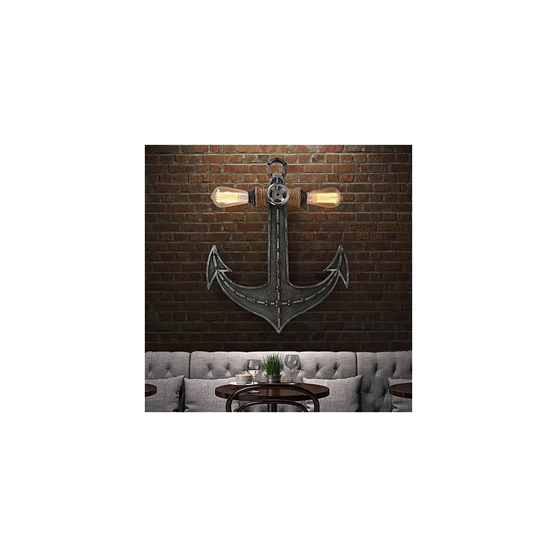 Vintage Industrial Wall Lights Wood Boat Anchor Shape Creative Restaurant Cafe Bar Decoration lighting