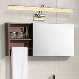Integrated Modern Contemporary Chrome Feature for Ambient Light Bathroom Lighting Wall Light