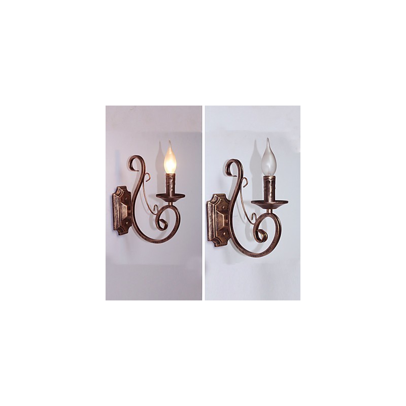 Mini Retro Wall Lamp Hallway Metal Candle Shape Wall Lamp Lighting