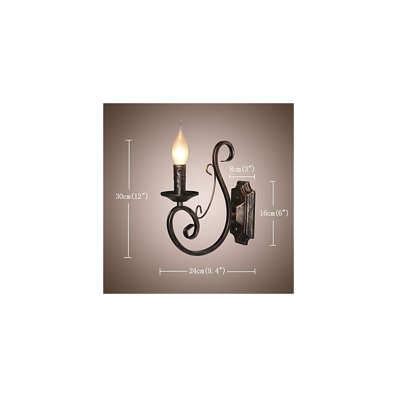 Mini Retro Wall Lamp Hallway Metal Candle Shape Wall Lamp Lighting