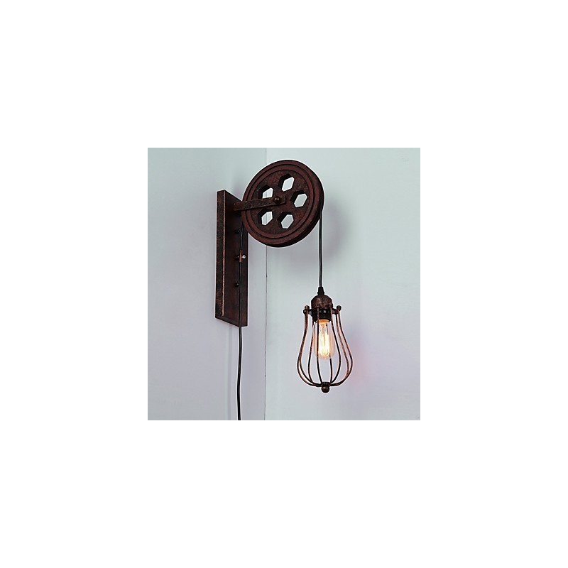 Industrial Retro Iron Wall Lamp Creative Personality Lift Pulley Wall Lamp