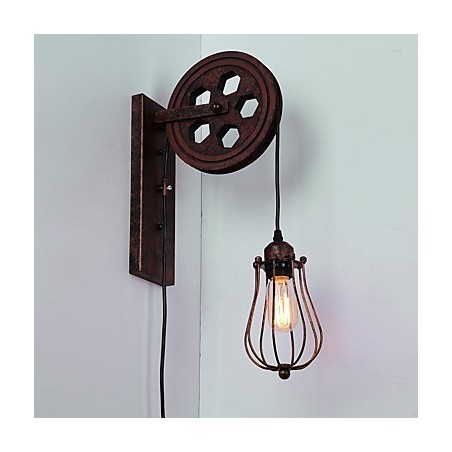 Industrial Retro Iron Wall Lamp Creative Personality Lift Pulley Wall Lamp