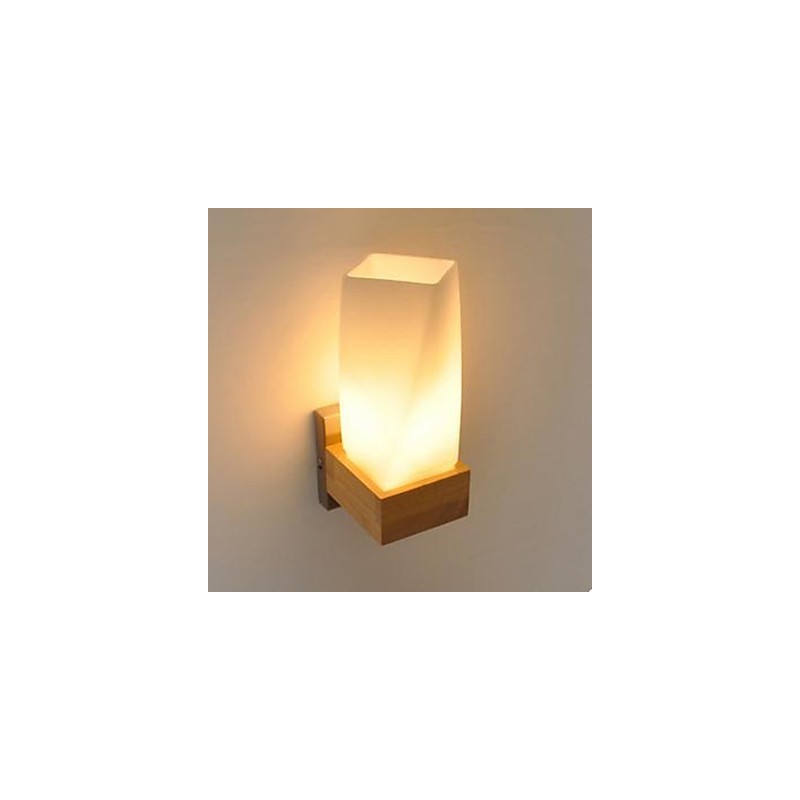 Simplicity Nordic Wood Art Living Room Corridor Balcony Glass Solid Wood Wall Lamp Of Bedroom The Head Of A Bed