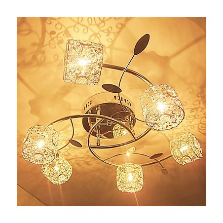 Modern Contemporary Crystal Electroplated Flush Mount