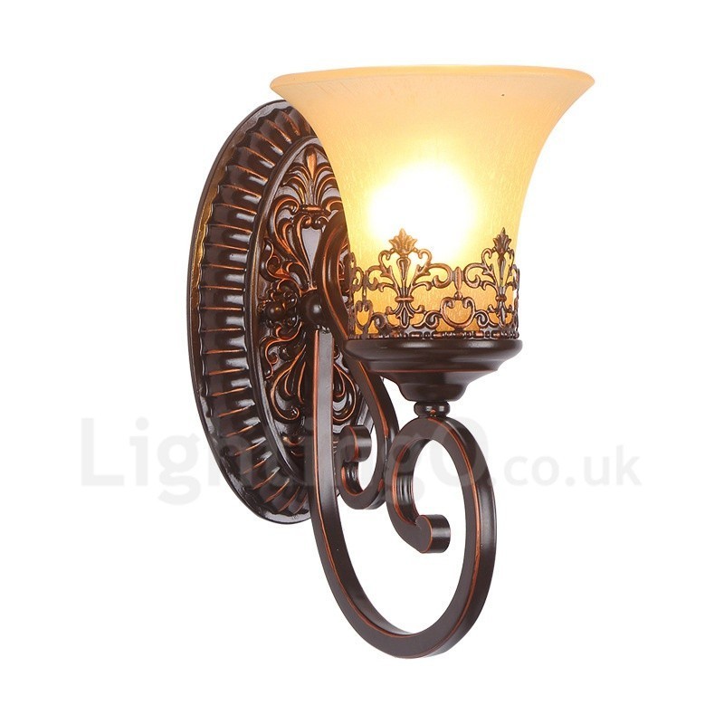 Single Light Rustic Lodge Living Room Dining Room Bed Room Metal Indoor Wall Sconces