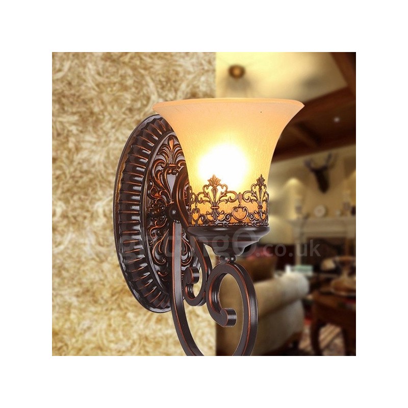 Single Light Rustic Lodge Living Room Dining Room Bed Room Metal Indoor Wall Sconces