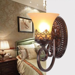 Single Light Rustic Lodge Living Room Dining Room Bed Room Metal Indoor Wall Sconces