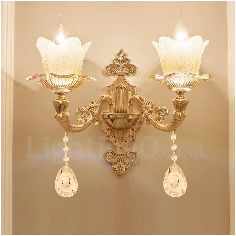 2 Light Traditional Classic Living Room Dining Room Bed Room Metal Indoor Wall Sconces