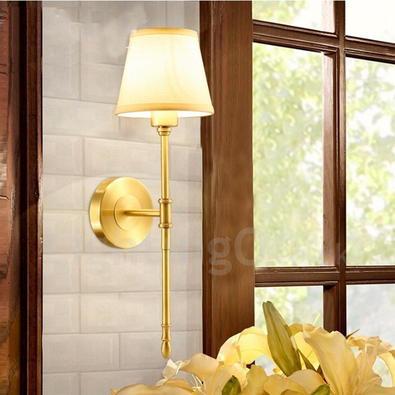 Single Light Traditional Classic Copper Indoor Wall Sconces