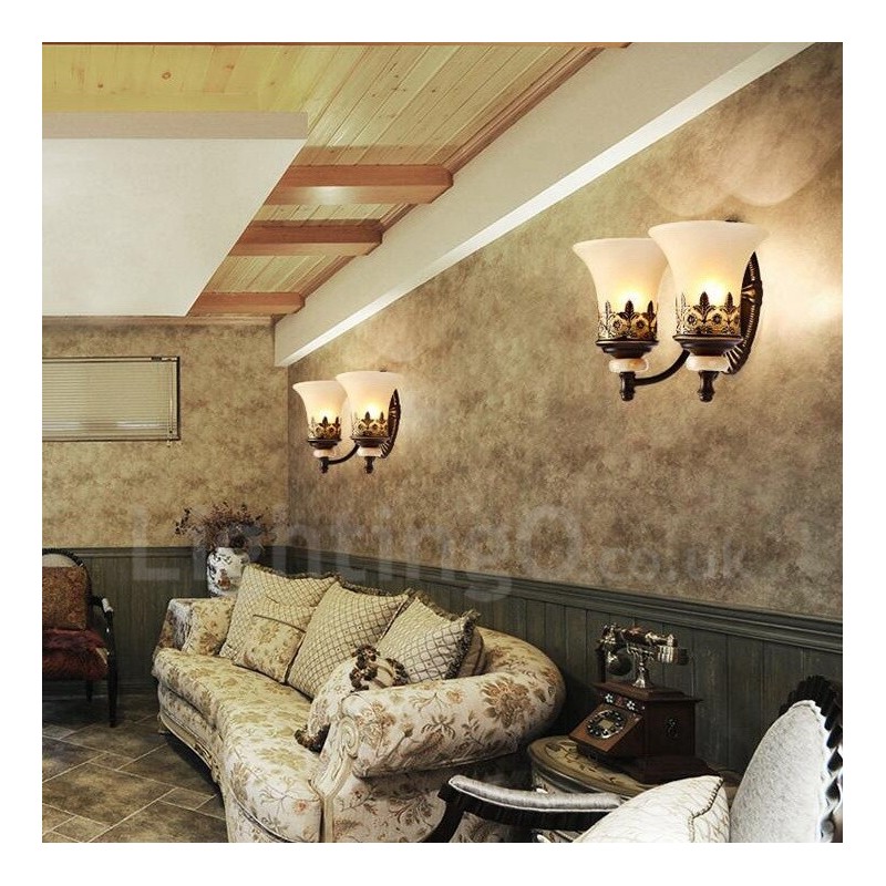 2 Light Traditional Classic Living Room Dining Room Bed Room Metal Indoor Wall Sconces