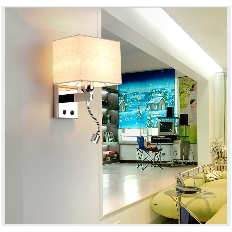 The Modern Hotel Room Reading Creative Fabric Corridor Balcony Bedside Lamp Wall Light