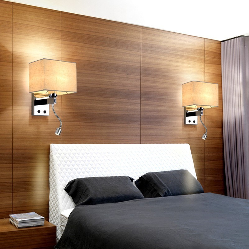 The Modern Hotel Room Reading Creative Fabric Corridor Balcony Bedside Lamp Wall Light