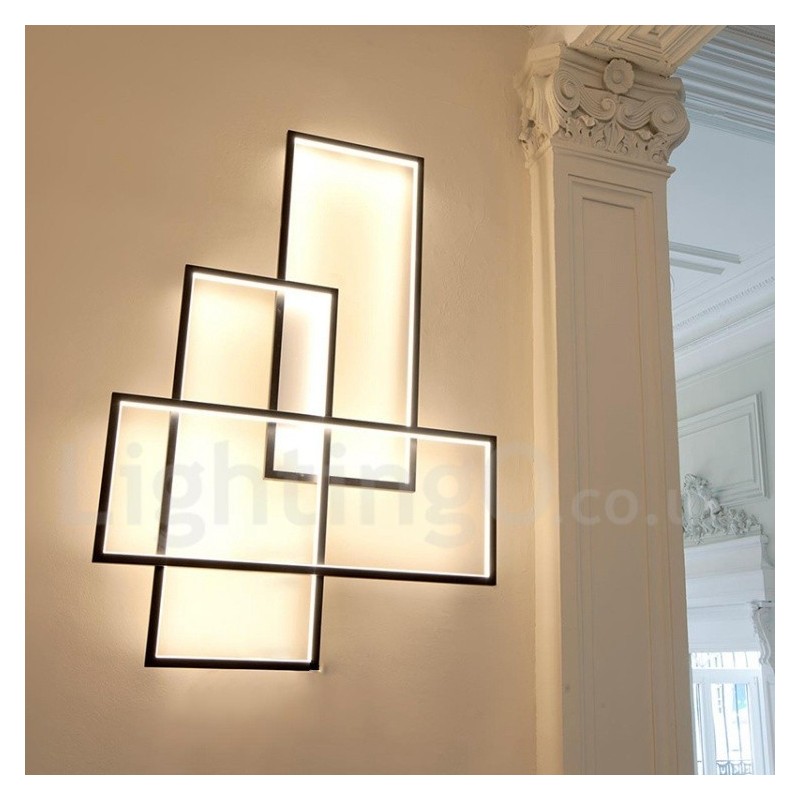 Modern Comtemporary Alumilium Painting Ceiling Light Flush Mount Wall Light with Remoter Dimmer for Living Room Bed Room